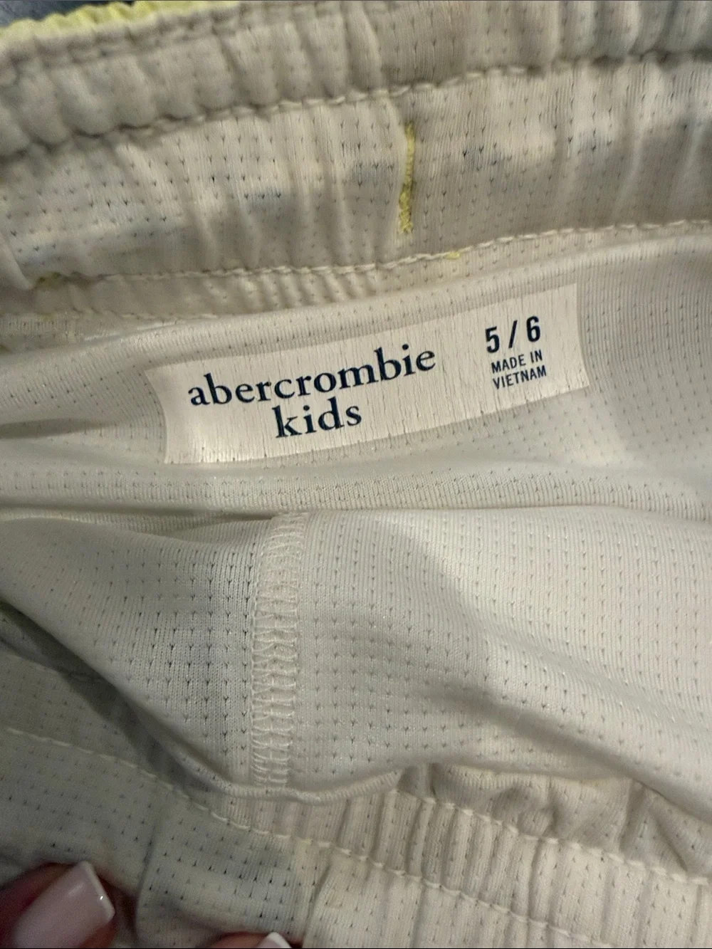 Abercrombie & Fitch Kids Yellow Swim Shorts with Teal Alligator Print